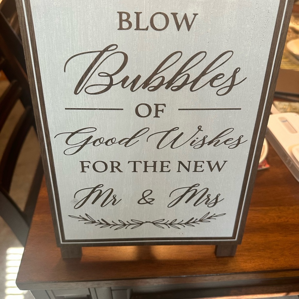 Bubble exit wedding sign
